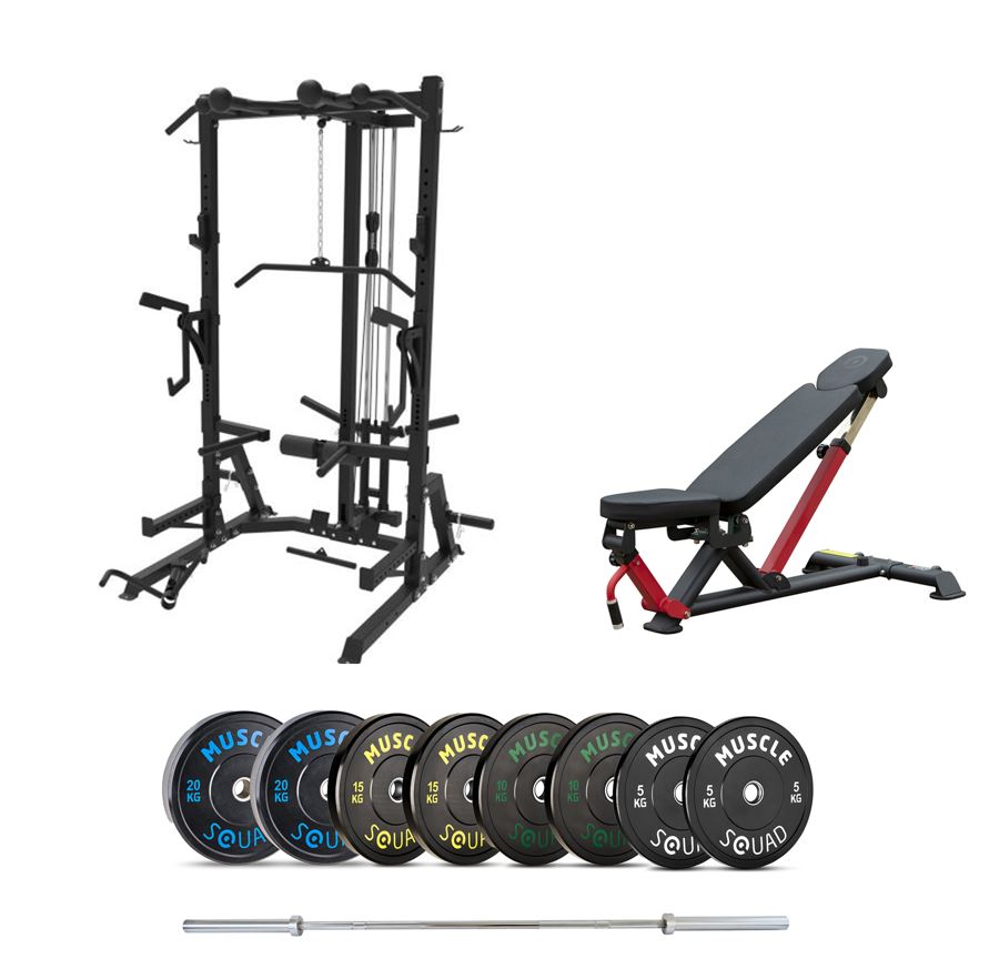 Rubber bench press discount weights