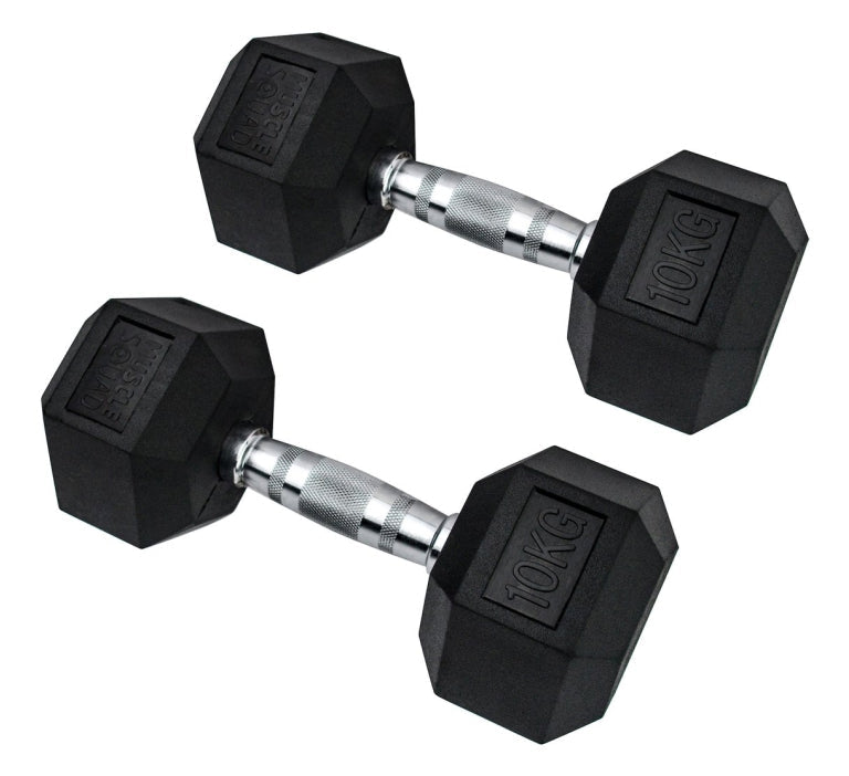 Hex Rubber Dumbbell Pairs