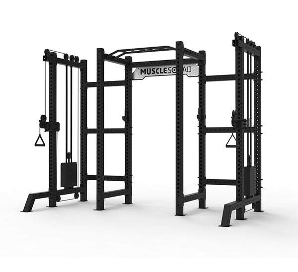 MuscleSquad Phase 3 Power Rack With Two Cable Pulleys