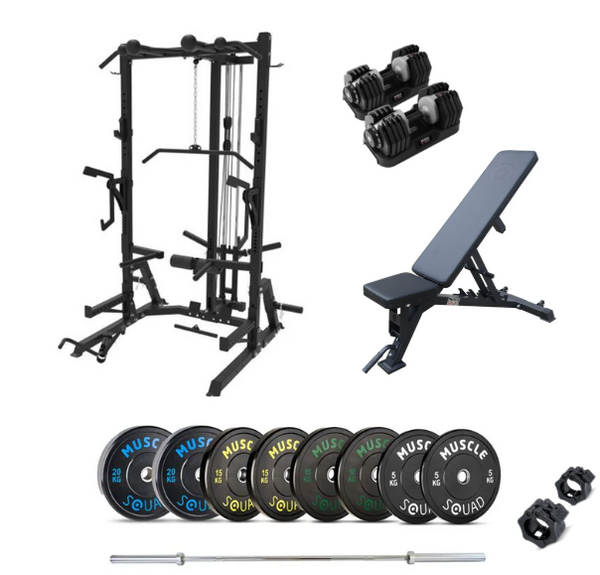 Phase 2 Quarter Squat Rack Home Gym Package