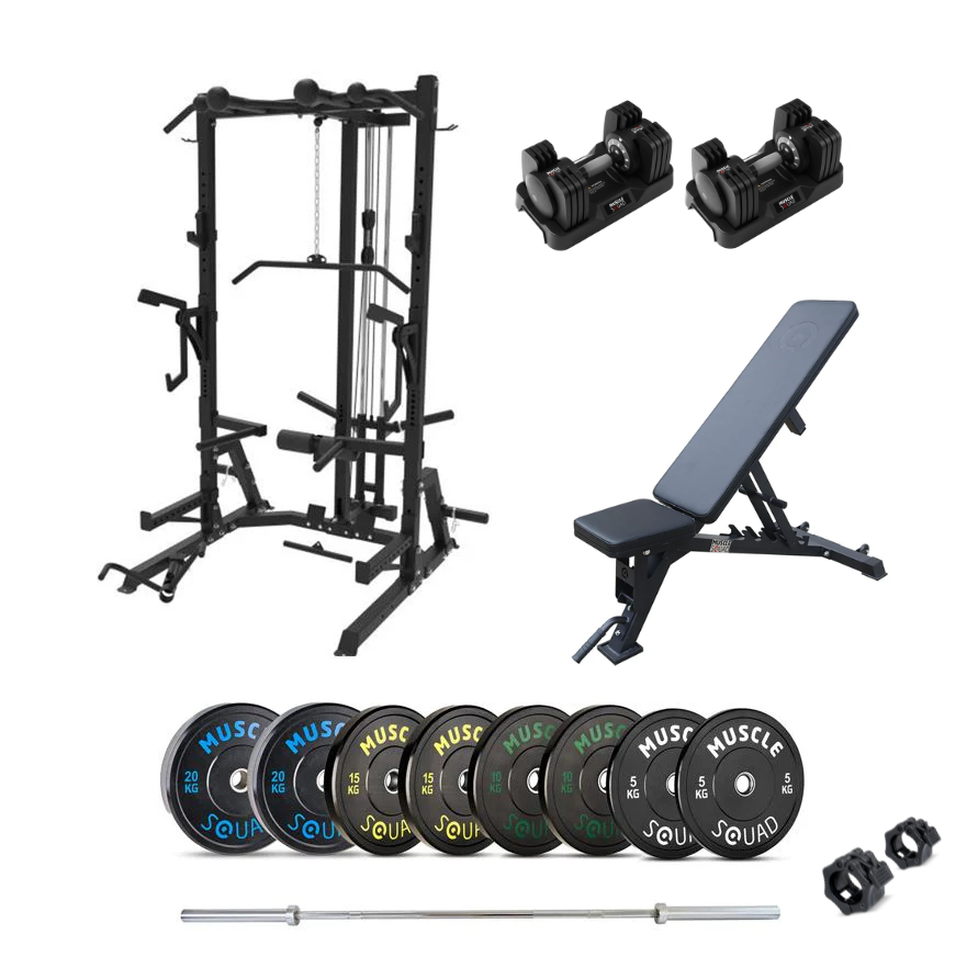 Phase 2 Quarter Squat Rack Home Gym Package