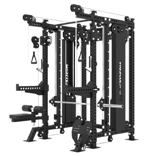 Cable squat rack with smith machine