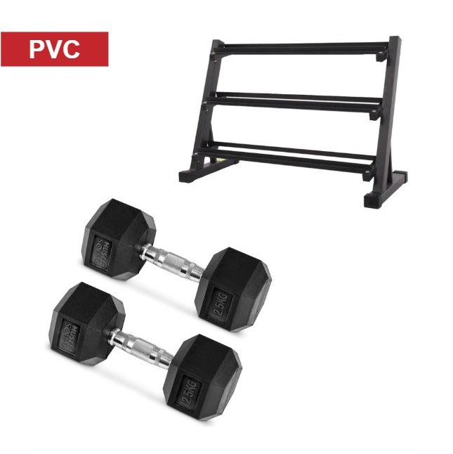 PVC Dumbbells with Storage Rack