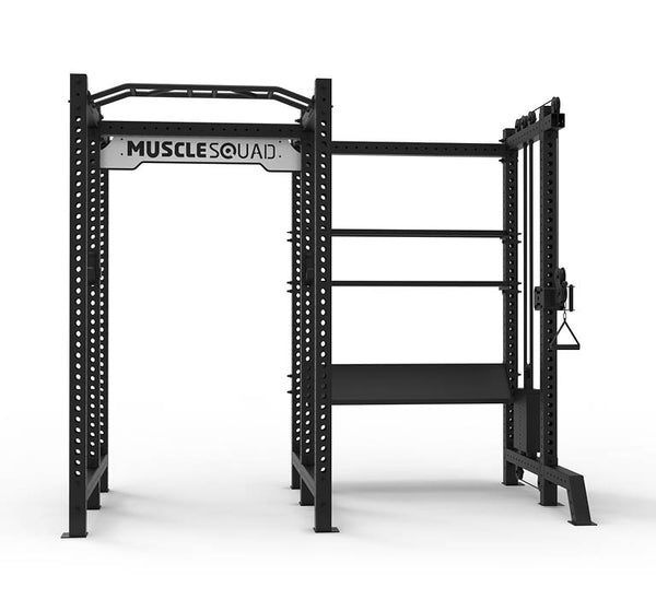 MuscleSquad Phase 3 Full Rack, Storage & Single Cable Pulley