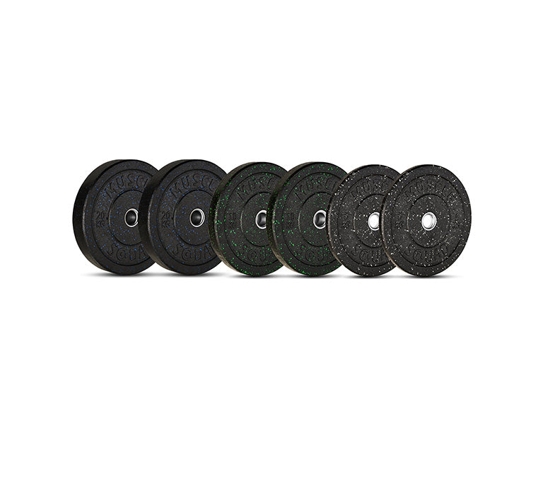 MuscleSquad Coloured Crumb Rubber Bumper Olympic Weight Plate Sets - 70kg