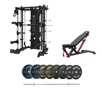 Multifunctional Trainer, Bench, Bar & Weights