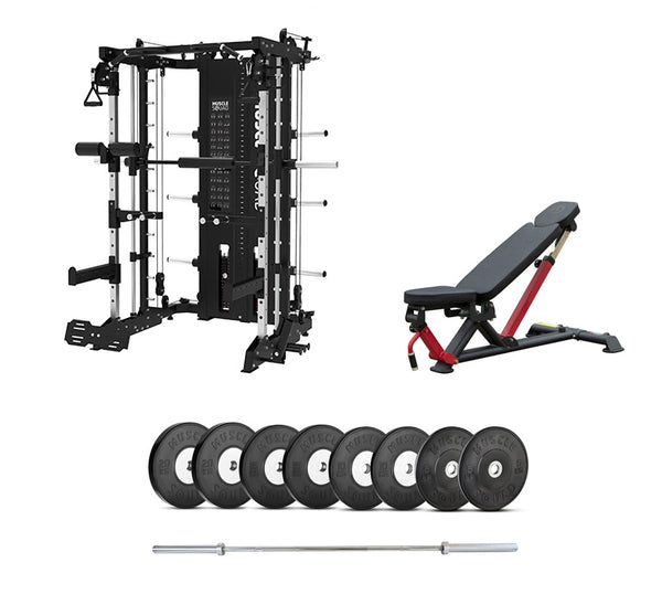 Home Gym Multi-Functional Trainer, Bench, Barbell and Weights Packages