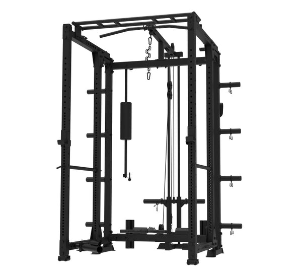 MuscleSquad Folding Power Rack With Cable Pulley