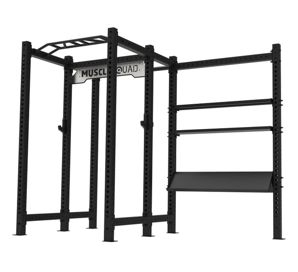MuscleSquad Phase 3 Full Power Rack with Storage