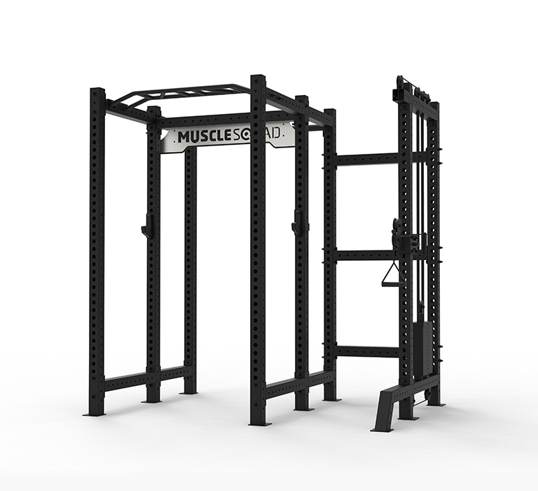 MuscleSquad Phase 3 Power Rack & Single Cable Stack