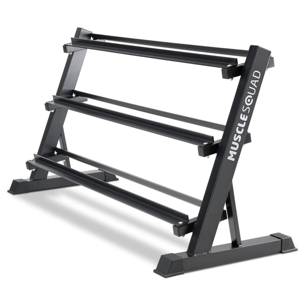 MuscleSquad Three Tier Heavy Duty Dumbbell Storage Rack